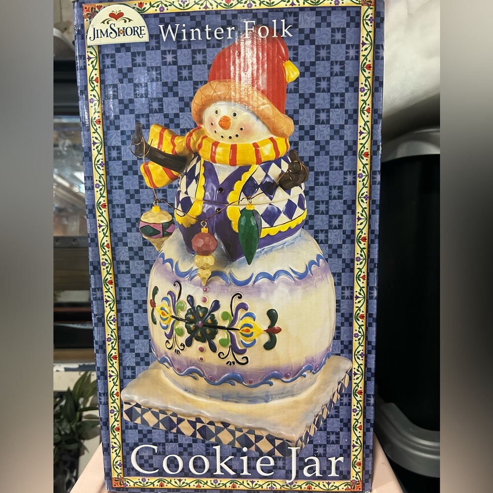 JIM SHORE SNOWMAN COOKIE JAR